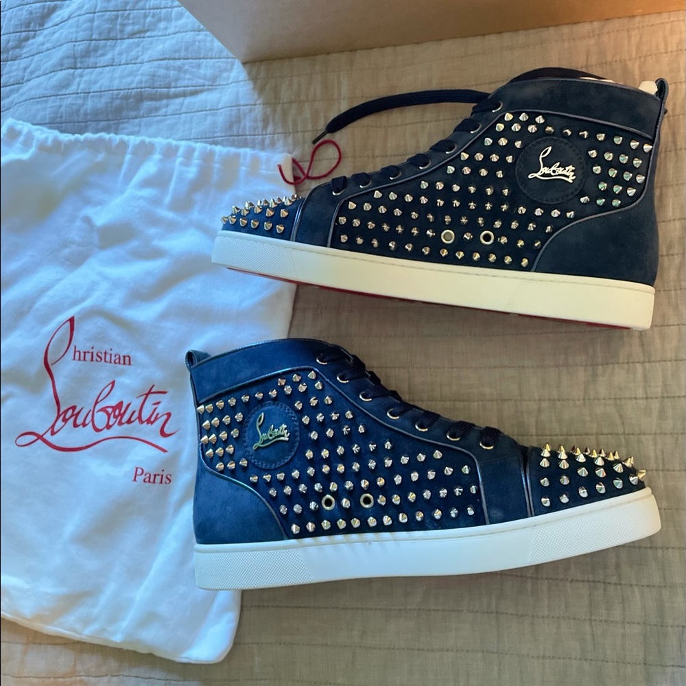 New Christian Louboutin Louis Orlato Flat suede Sz 45